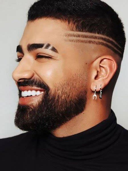 cool eyebrow slits for men.